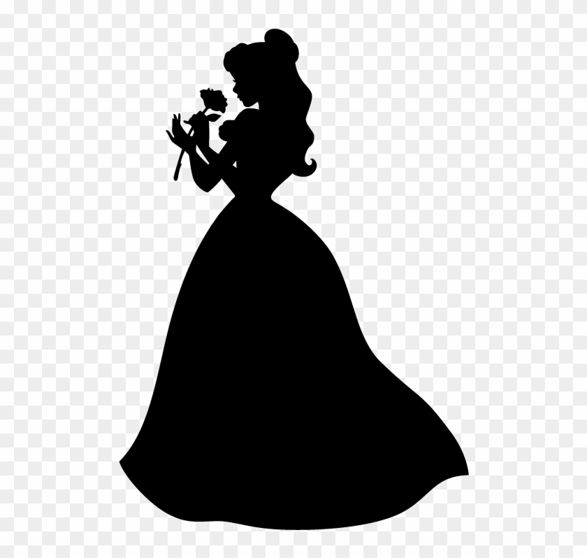 Belle With Rose Silhouette Svg Clipart Pikpng