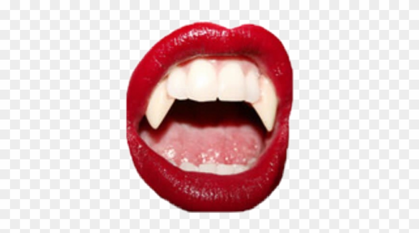 #mouth #vampire #fangs #redlips #lips #red #tumblr - Vampire Aesthetic Png Clipart