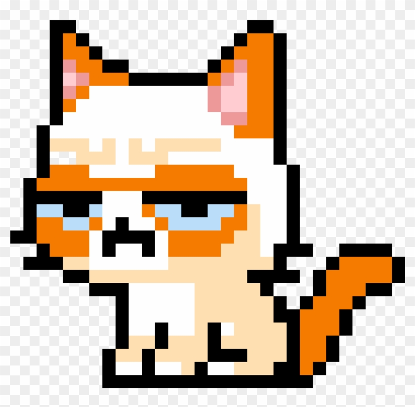 Grumpy Cat - Traffic Cone Pixel Art Clipart