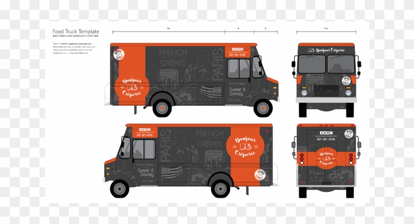 Create An French, Elegant, Fun , Colorfull Design For - Back Of Food Truck Clipart #2954526