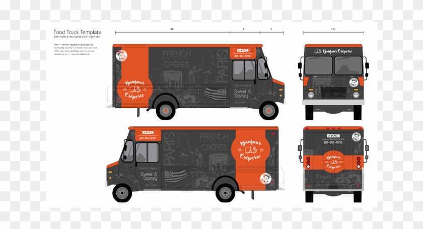 Create An French, Elegant, Fun , Colorfull Design For - Back Of Food Truck Clipart