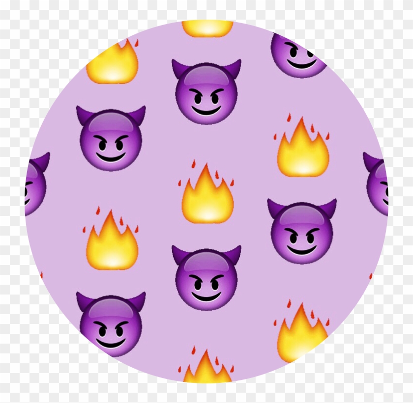#flame #devil #emoji #purple - Cartoon Clipart