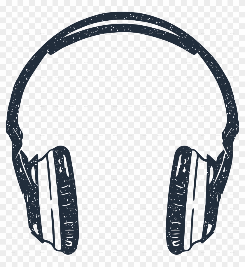 Drawn Headphone Hipster - Headphones Illustration Clipart