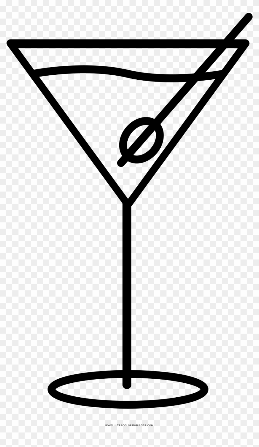 Martini Coloring Page - Copa Martini Dibujo Png Clipart