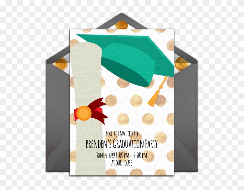 Customizable, Free Colorful Graduation Cap Online Invitations - Envelope Clipart #2957071