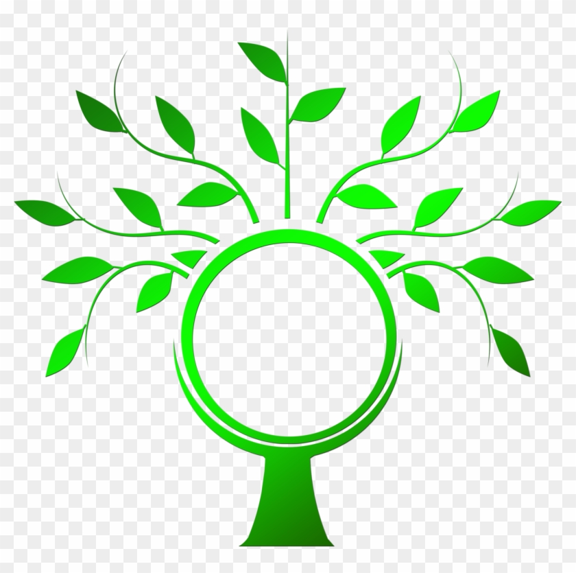 Green Tree Silhouette Inside With The Globe - Happy Mother Earth Png Clipart #2957247