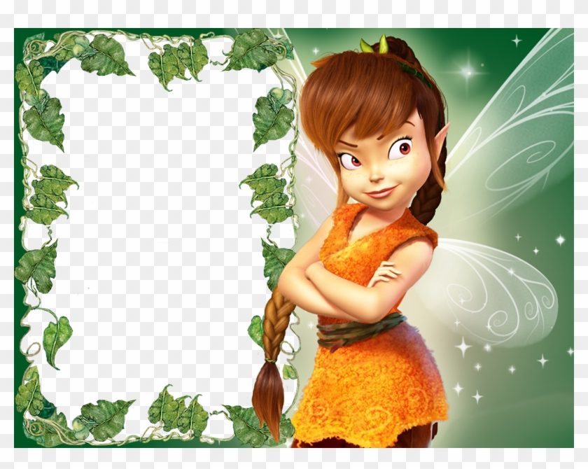 Green Kids Transparent Photo Frame With Fairy - Fairy With Ponytail Clipart