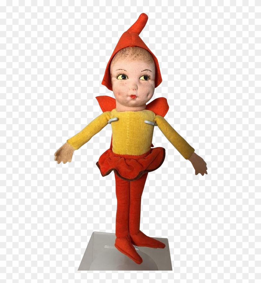 Precious Vintage 1940s Norah Wellings Cloth Pixie Doll - Cartoon Clipart #2957427