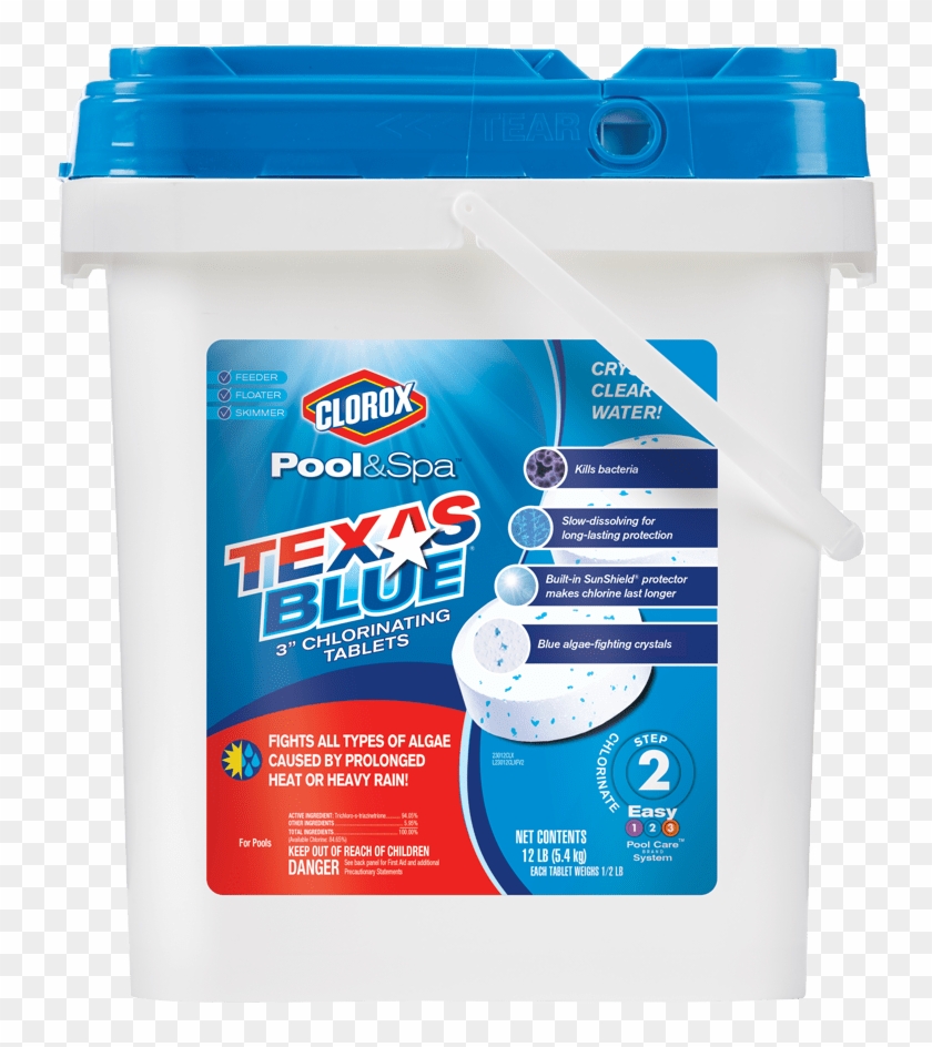 Clorox Pool&spa Texas Blue 3" Chlorinating Tablets - Plastic Clipart #2958274