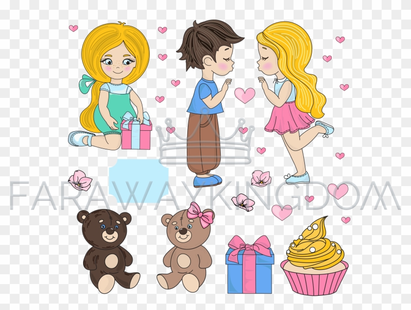 Love Party Valentine Day Cartoon Vector Illustration - Cartoon Clipart #2958319