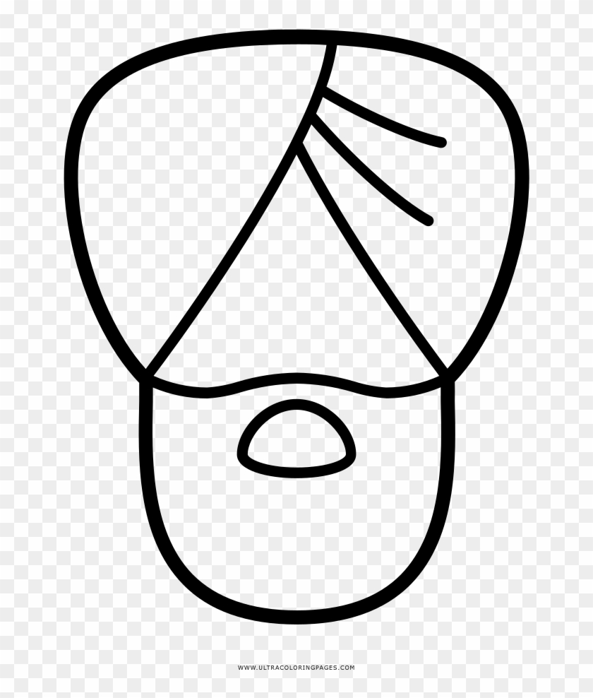 Turban Coloring Page - Line Art Clipart #2958525
