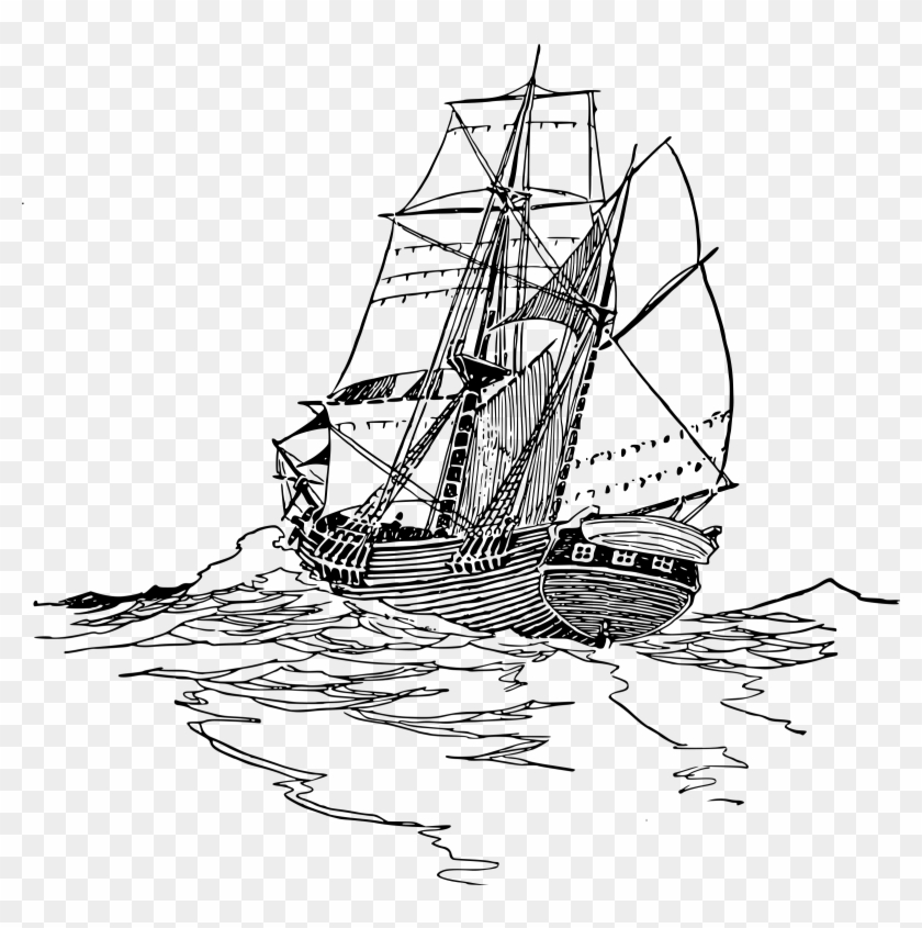 This Free Icons Png Design Of Sailboat 2 - American Merchant Ship 1800's Clipart #2959158