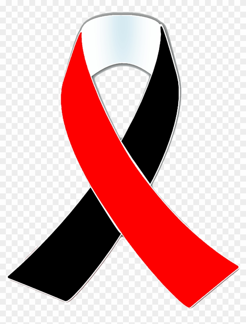 Red White And Black Awareness Ribbon Clipart #2959254