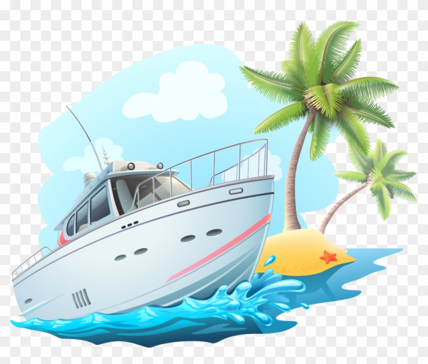 And Great Sailboat Material Yacht Coconut Vector Clipart - Tours And Travels Background - Png Download