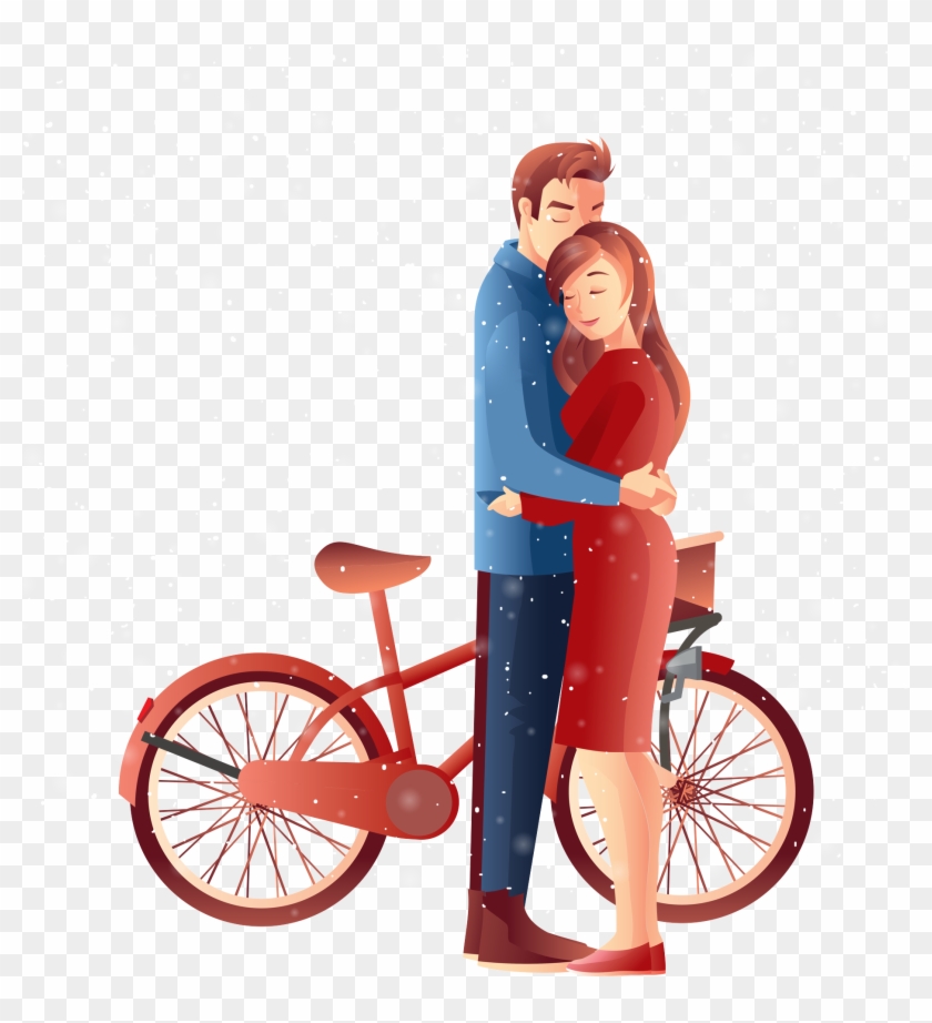 Cartoon Hand Drawn Illustration Couple Png And Psd - Cartoon Clipart