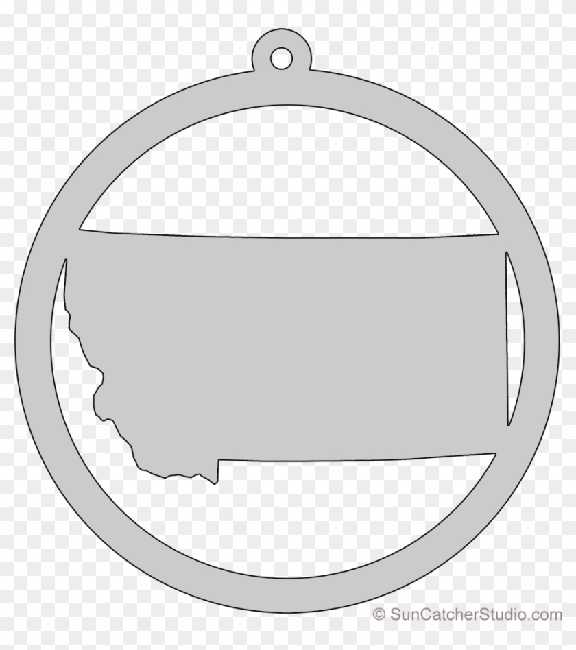 Montana Map Circle Free Scroll Saw Pattern Shape State - バス ストップ サイン Clipart