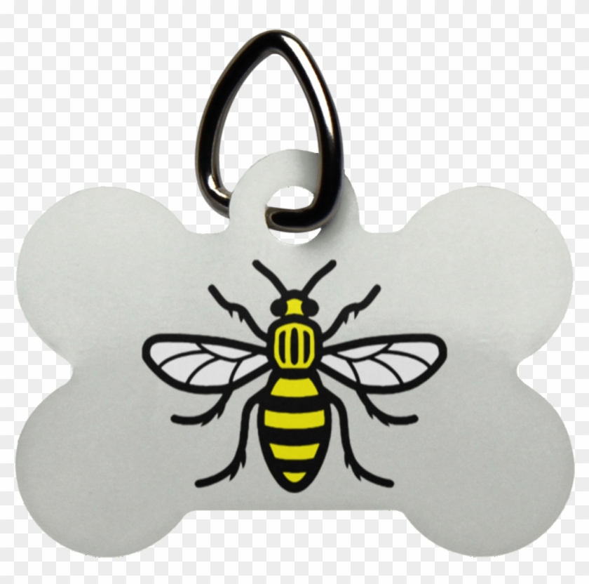 Manchester Bee Dog Bone Pet Tag - Manchester Bee Png Clipart