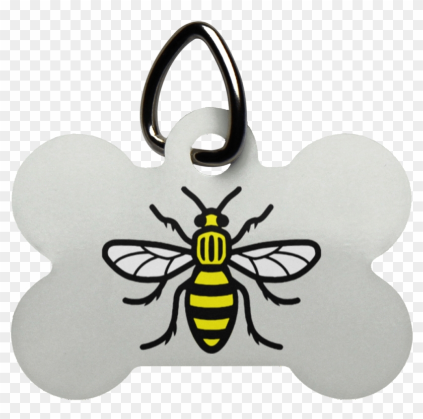 Manchester Bee Dog Bone Pet Tag - Manchester Bee Png Clipart #2962251