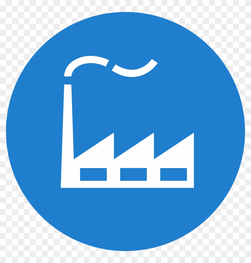 Industrial Profiles - Factory Icon Blue Circle Clipart #2962558