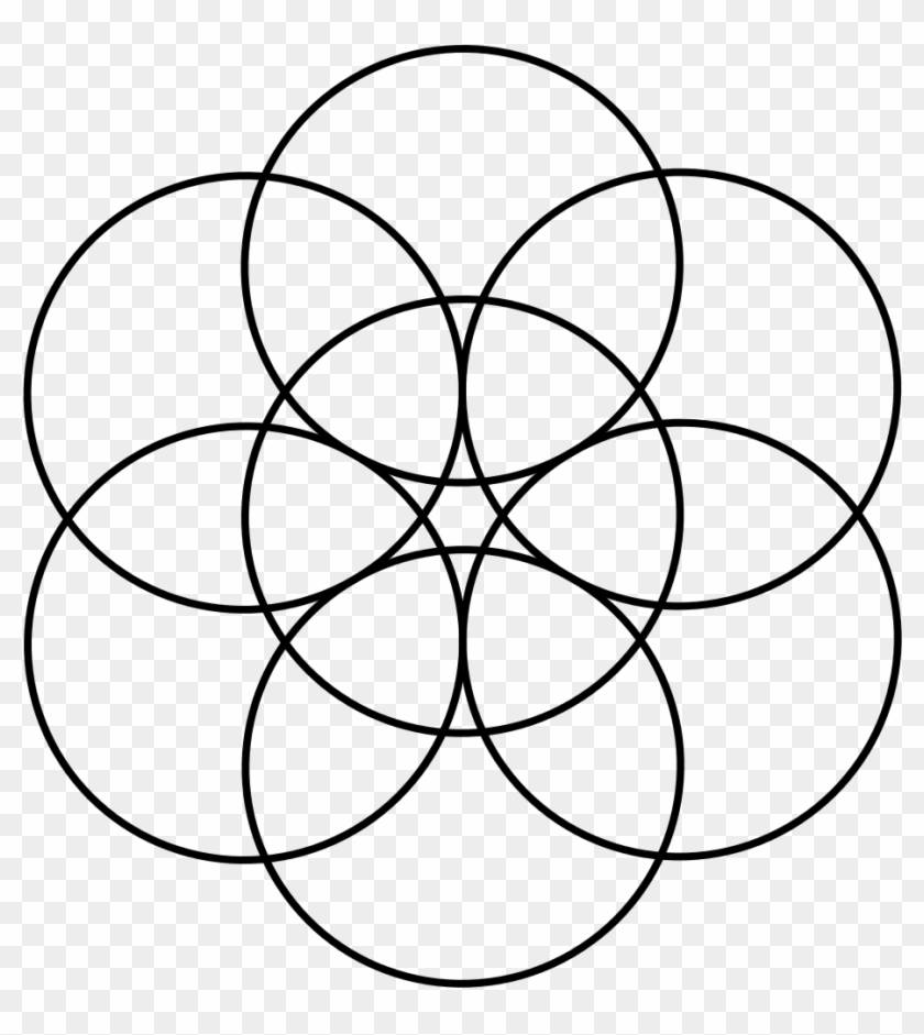 Flower Of Life 0866 7-circle - Transparent Background Atom Gif Clipart