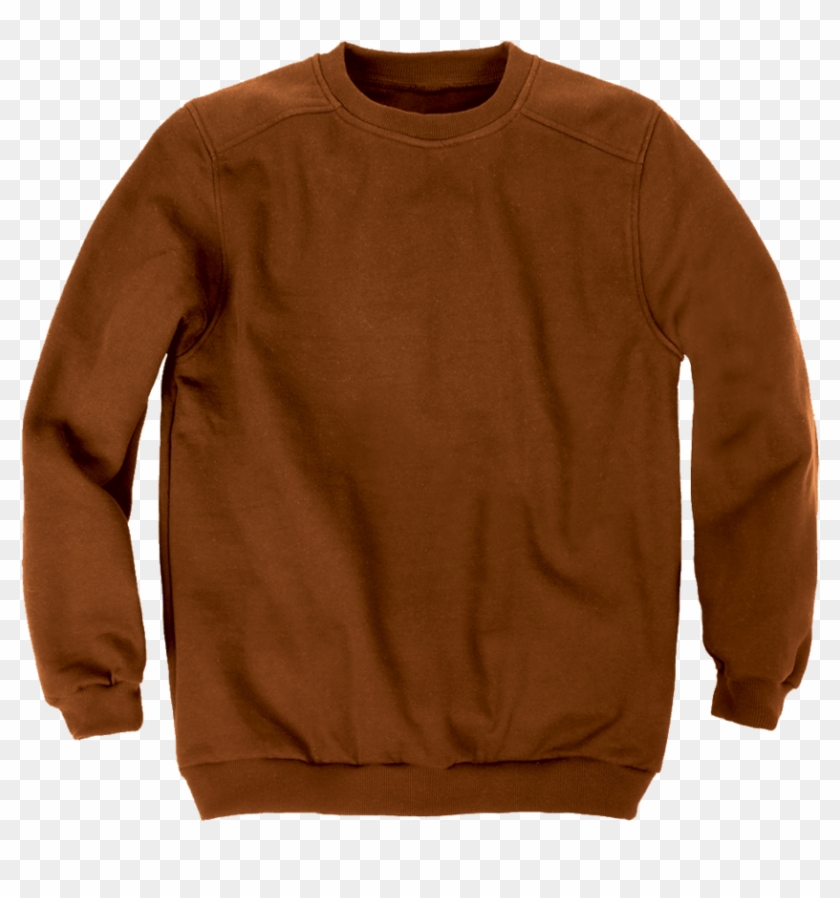 1016 Fleece Crew Neck Pullover Sweatshirt Rust - Long-sleeved T-shirt Clipart #2963217