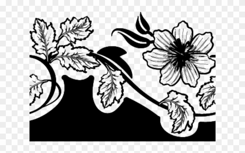 Black And White Flower Png - Flower Black And White Vector Png Clipart #2963599