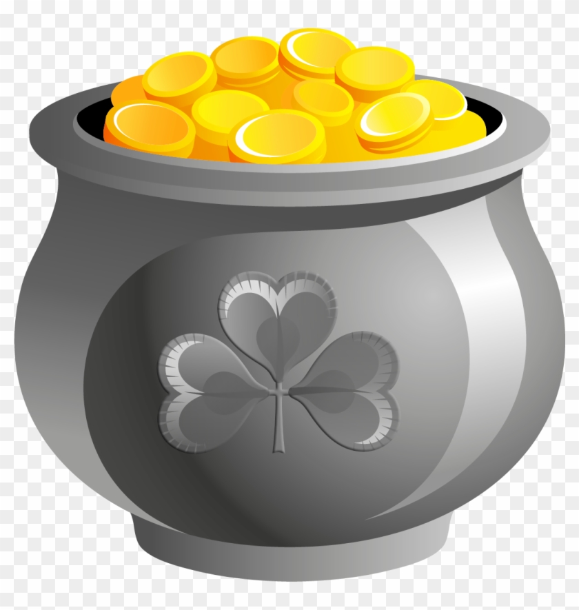 St Patrick Pot Of Gold With Coins Png Picture - Insect Clipart