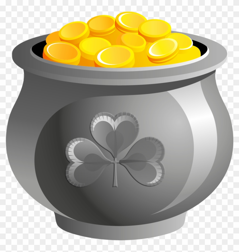 St Patrick Pot Of Gold With Coins Png Picture - Insect Clipart #2963605