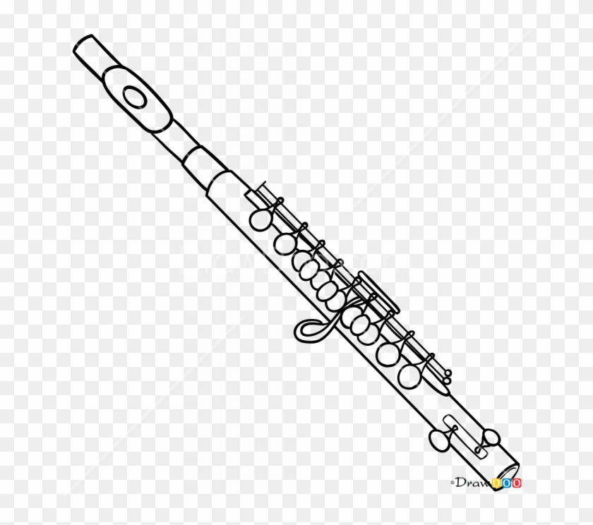 Flute Drawing Line - Draw Flute Musical Instruments Clipart