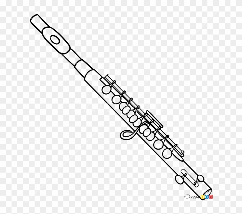 Flute Drawing Line - Draw Flute Musical Instruments Clipart #2964531