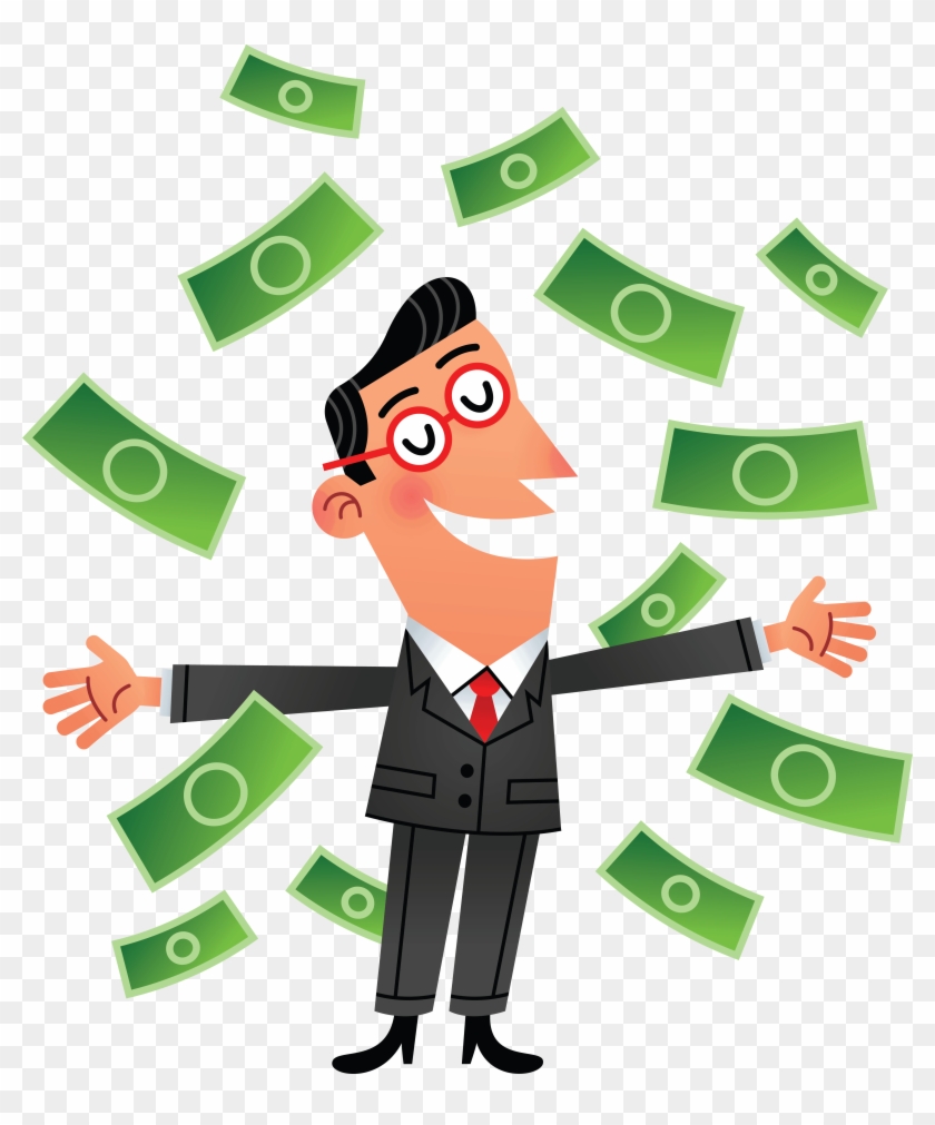 Money Raining Png Banner Transparent Download - Cartoon Clipart