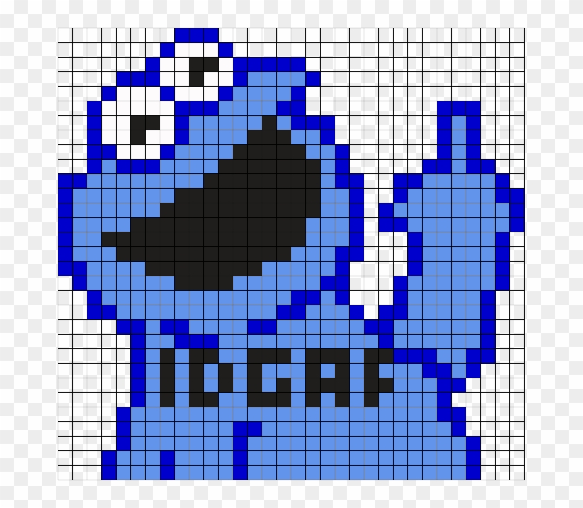 Idgaf Cookie Monster Perler Bead Pattern / Bead Sprite - Perler Bead Patterns Cookie Monster Clipart