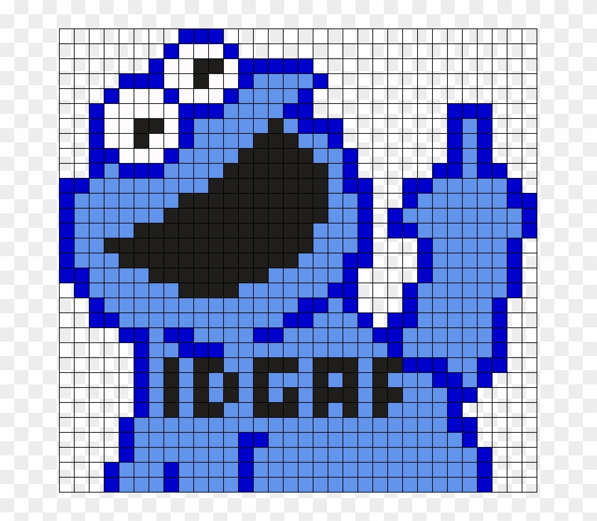 Idgaf Cookie Monster Perler Bead Pattern / Bead Sprite - Perler Bead Patterns Cookie Monster Clipart #2965877