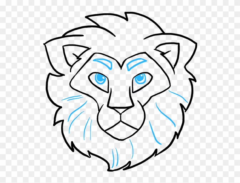 Drawing Lions Simple - Lion Face Easy Drawing Clipart