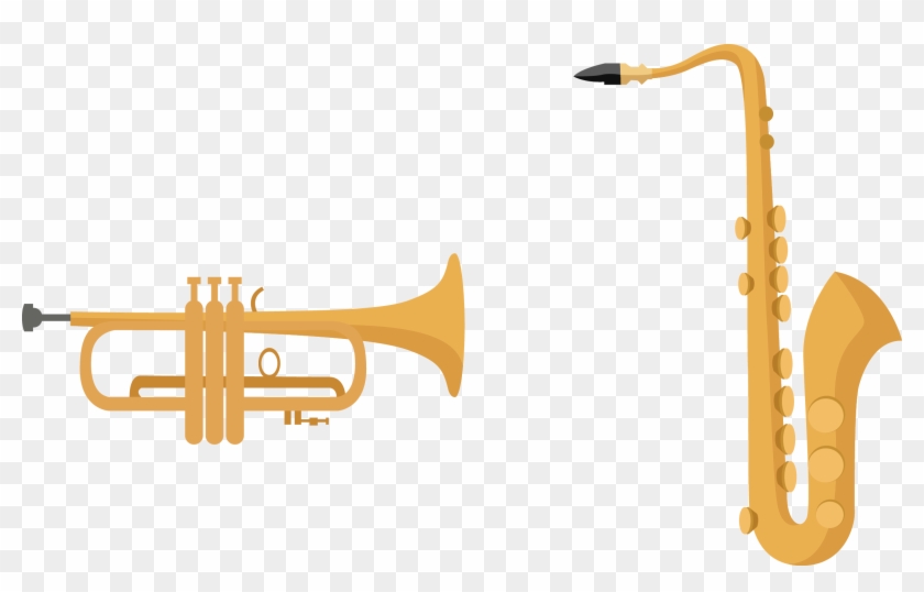 Trumpet Saxophone - Saxophone Vector Png Clipart #2966957