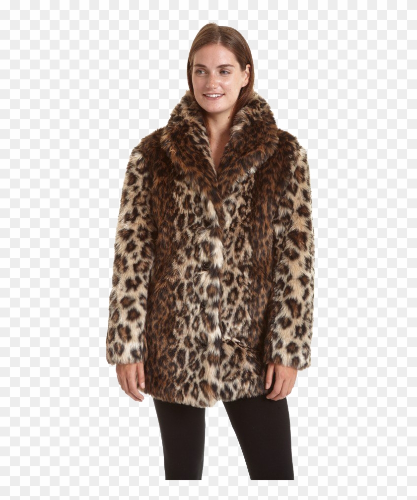 Fur Jacket Png Free Download - Leopard Print Fur Coat Clipart