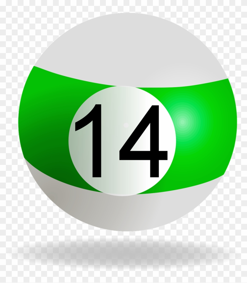 Billiard Ball Green 14 Pool Png Image - Bola De Billar 14 Clipart
