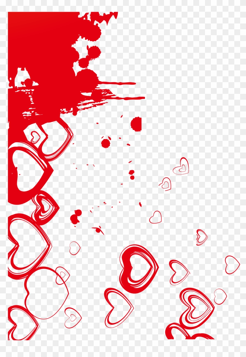 Red Ink Heart Vector - Transparent Heart Background Png Clipart