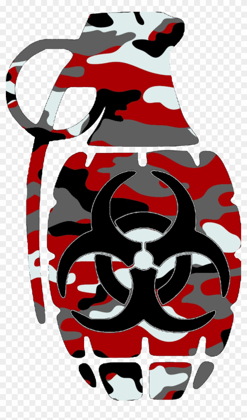 Red Camouflage Grenade Image - Red Camouflage Logo Clipart