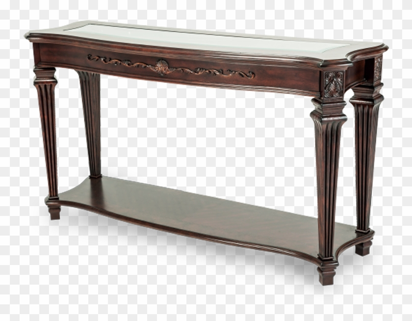 Hazelnut Finish Carved Wood Frame Glass Inserts Top - Aico Clipart #2970186