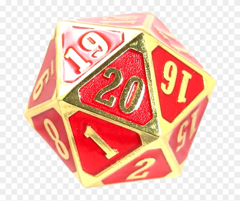 Die Hard Dice D20 Roll Down Shiny Gold Ruby - Dice Clipart #2970341