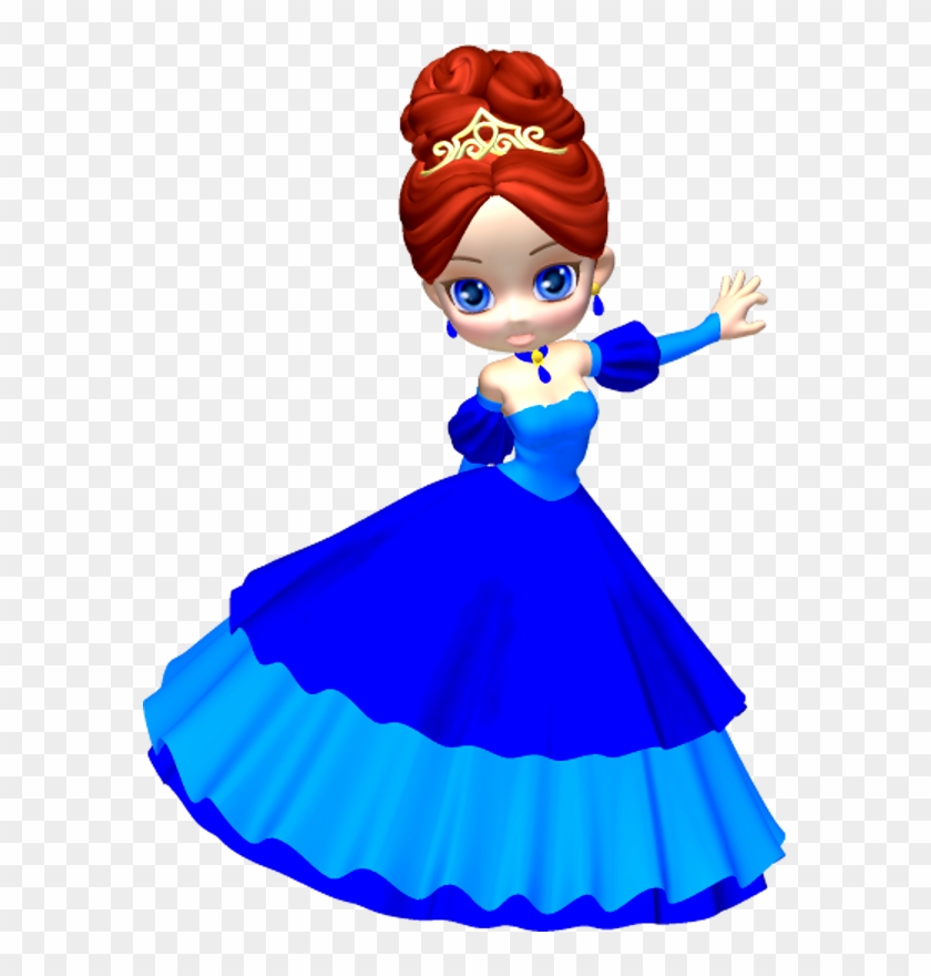 Princess In Blue Poser Png Clipart By Clipartcotttage - Princess Cartoon Blue Dress Transparent Png #2971171