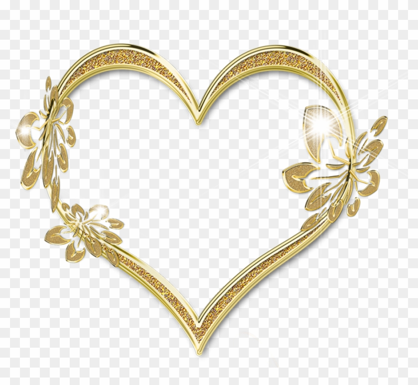 Marcos De Corazones Dorados Clipart