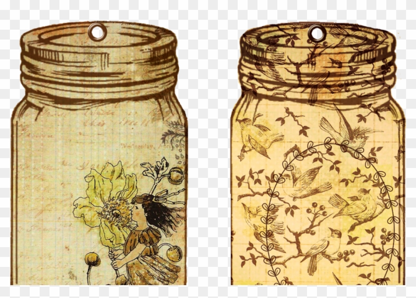 Glenda's World Jar Tags Christmas Print, Mason Jars, - Скрапбукинг Банка Clipart #2972266