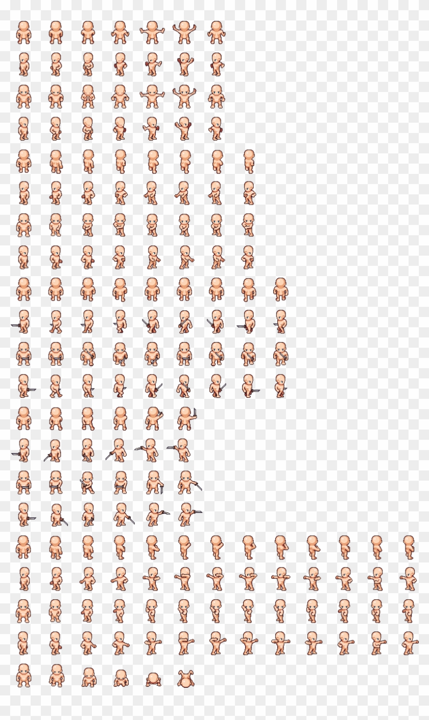 Long Knife Male - Pixel Sprite Sheet Clipart