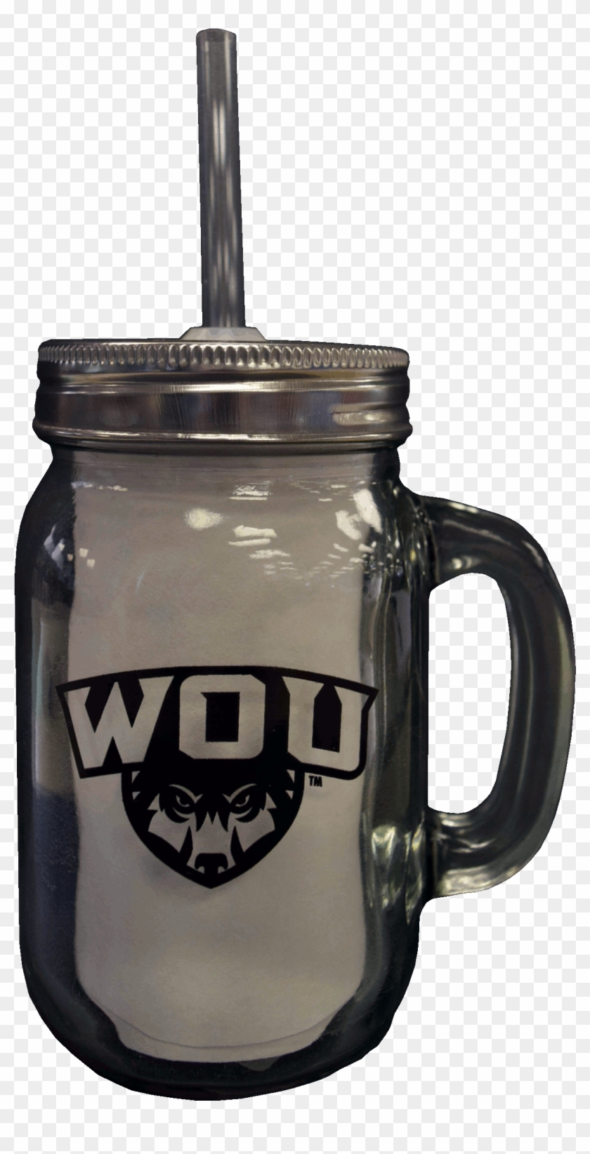 Cover Image For Mason Jar Mug W/straw - Western Oregon University Clipart #2972373
