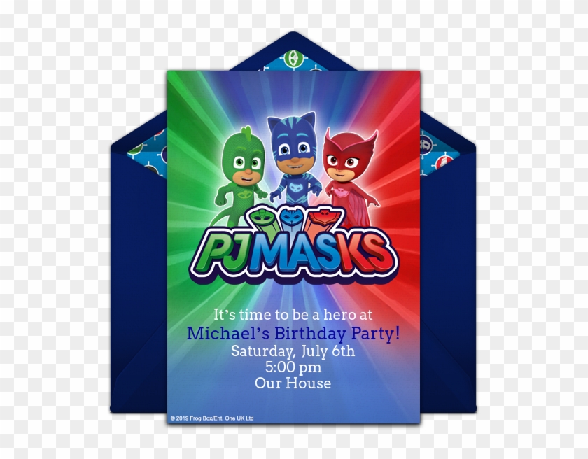 Pj Masks - Free Pj Masks Birthday Invitations Templates Clipart #2972537