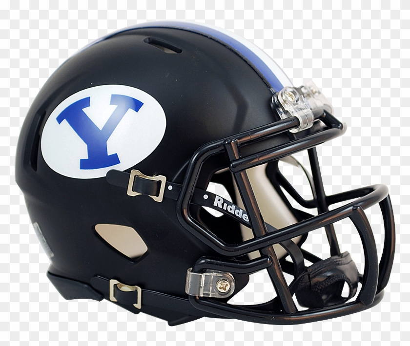 Byu Matte Black Speed Mini Helmet - Byu Football Helmet Clipart #2972667