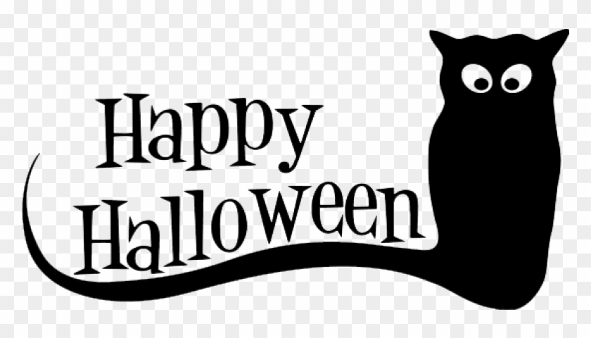 Happy Halloween Text Png - Happy Halloween Black And White Clipart Transparent Png #2974113