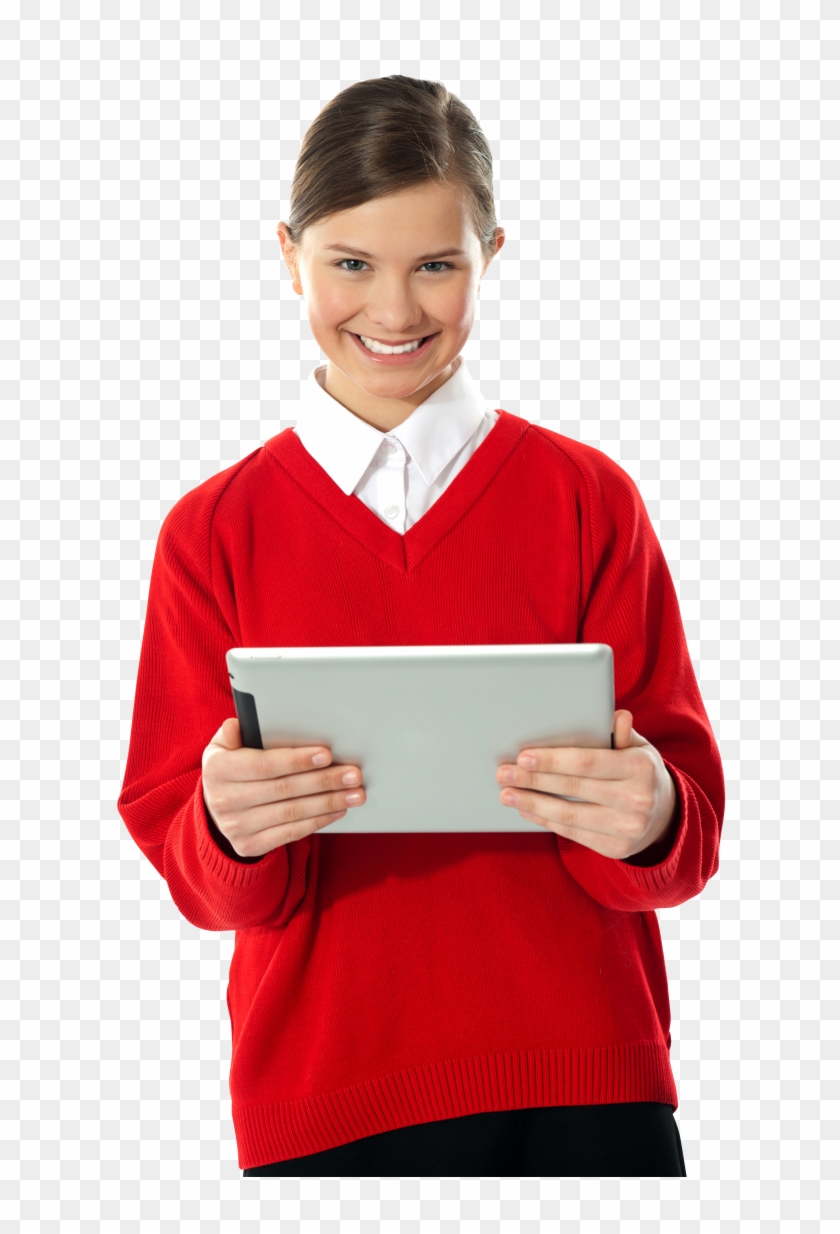 Young Girl Student Free Commercial Use Png Image - Student Kids Tablet Clipart #2974799